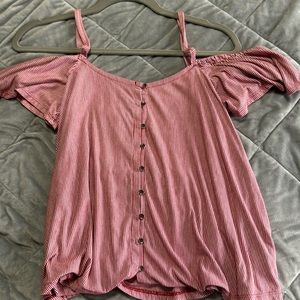 American Eagle Striped Red and White Tank